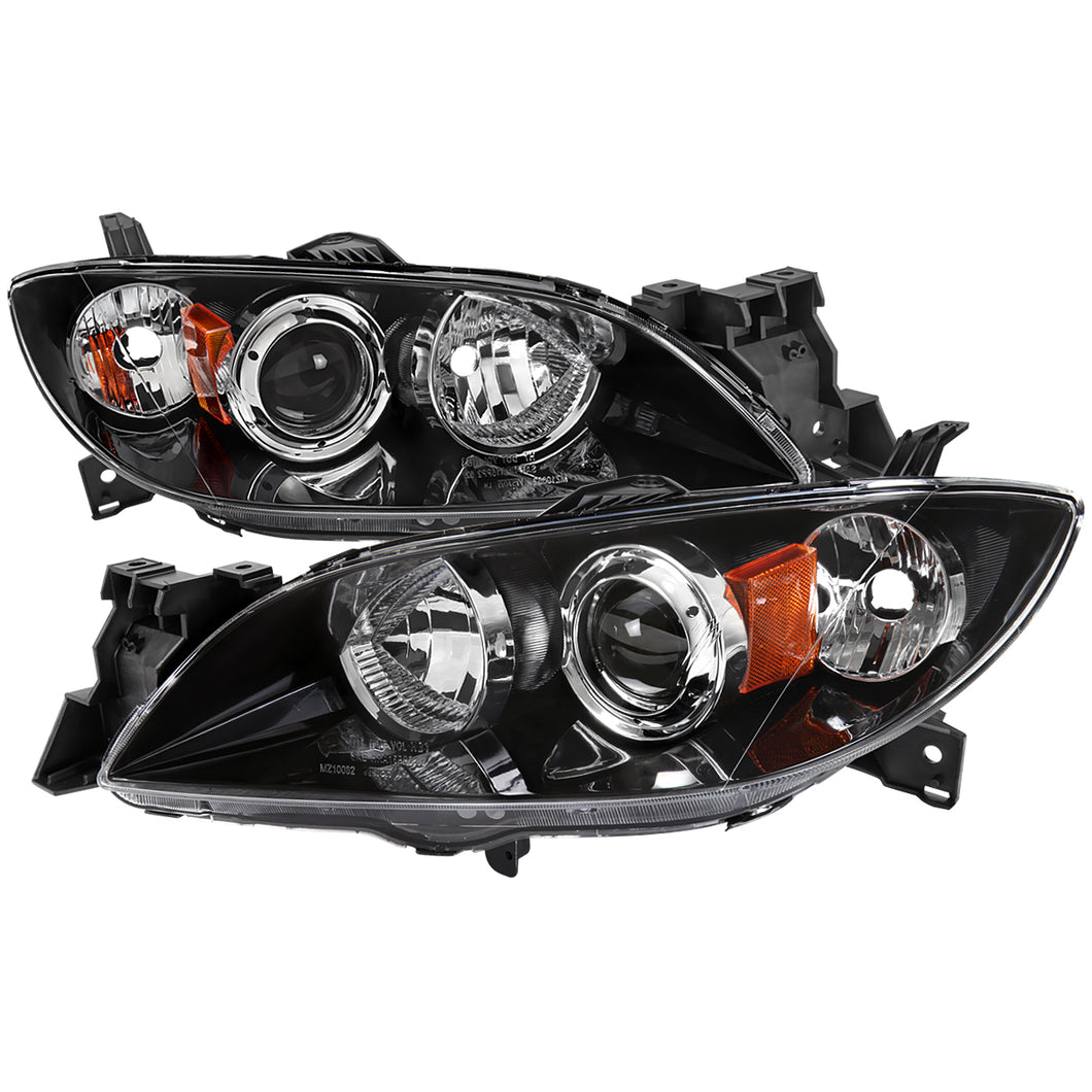 Spec-D Projector Headlights Mazda 3 Sedan (2004-2009) Black or Chrome Replacements