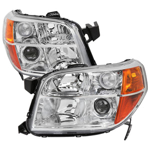 Spec-D Projector Headlights Honda Pilot (2006-2008) Chrome / Black Housing OEM Replacement