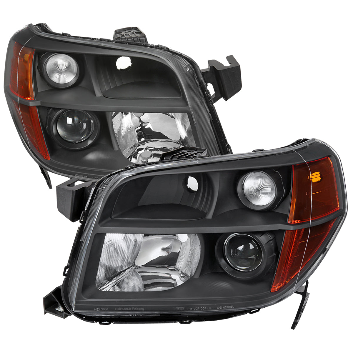 Trendgear Black Projector Headlights For 2006-2008 Honda Pilot – Direct Fit, Halogen H11/9005, DOT/SAE