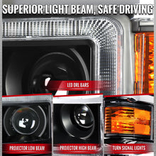 Load image into Gallery viewer, Spec-D Projector Headlights Chevy Silverado 1500 (2014-2015) LED DRL Bars - Matte Black / Chrome - Matte Black / Clear Lens Alternate Image