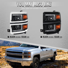 Load image into Gallery viewer, Spec-D Projector Headlights Chevy Silverado 1500 (2014-2015) LED DRL Bars - Matte Black / Chrome - Matte Black / Clear Lens Alternate Image