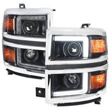 Load image into Gallery viewer, Spec-D Projector Headlights Chevy Silverado 1500 (2014-2015) LED DRL Bars - Matte Black / Chrome - Chrome / Clear Lens Alternate Image
