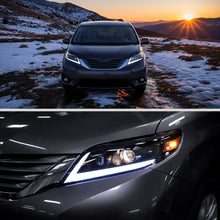 Load image into Gallery viewer, Spec-D Projector Headlights for Toyota Sienna (2011-2020) Sequential Turn Signal LED Bar - Black or Chrome Alternate Image