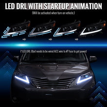 Load image into Gallery viewer, Spec-D Projector Headlights for Toyota Sienna (2011-2020) Sequential Turn Signal LED Bar - Black or Chrome Alternate Image