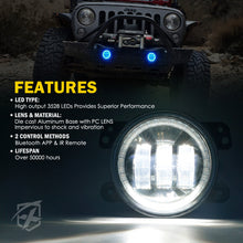 Load image into Gallery viewer, Xprite Fog Lights Dodge Magnum (2005-2008) 4 Inch RGB LED Halo - Escapade Series Alternate Image