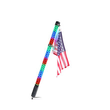 Load image into Gallery viewer, Xprite RGB-W Fat LED Whip Lights w/ U.S. / Xprite Flag - Multiple Length Options Alternate Image
