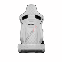 Load image into Gallery viewer, BRAUM Elite-X Racing Seats (Reclinable - White Leatherette w/ Diamond Stitching ) BRR1X-WDDBS Alternate Image