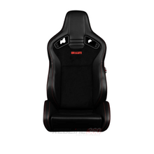 Load image into Gallery viewer, BRAUM Elite V2 Sport Seats (Reclinable - Black Suede) Yellow  or Red Stitching Alternate Image