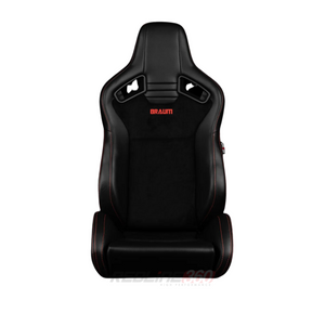 BRAUM Elite V2 Sport Seats (Reclinable - Black Suede) Yellow  or Red Stitching