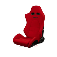 Load image into Gallery viewer, BRAUM ADVAN Sport Seats (Reclinable) Red Jacquard / Black Stitching or Black Jacquard / Black Alcantara - Red Jacquard / Black Stitching Alternate Image