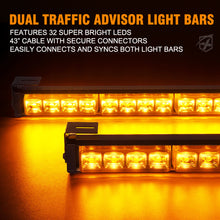Load image into Gallery viewer, Xprite Contract G2 Series 17" Dual LED Directional Traffic Advisor Light Bars - Multiple Light Color Options - White-Amber Alternate Image