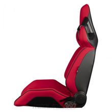 Load image into Gallery viewer, BRAUM Alpha-X Seats (Reclinable w/ Carbon Fiber Look Back) White / Red / Black Alternate Image