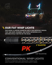 Load image into Gallery viewer, Xprite RGB-W Fat LED Whip Lights w/ U.S. / Xprite Flag - Multiple Length Options Alternate Image