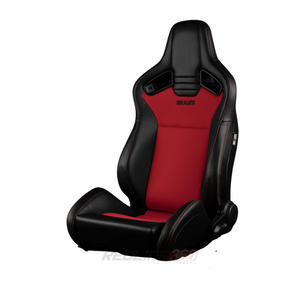 BRAUM Elite V2 Sport Seats (Reclinable - Black Leatherette and Red Cloth) BRR1-BKRF2