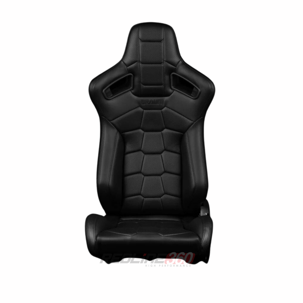 BRAUM Elite-X Racing Seats (Reclinable - Komodo Edition / Black Stitching) Black or Red Leatherette