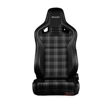 Load image into Gallery viewer, BRAUM Elite V2 Sport Seats (Reclinable - Black and Grey Plaid Inserts) Low Base Version Alternate Image