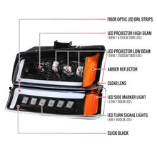 Load image into Gallery viewer, Spec-D Projector Headlights Chevy Silverado (03-07) Avalanche (02-06) DRL Headlights w/ Bumper Lights - Black - Default Title Alternate Image