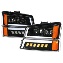 Load image into Gallery viewer, Spec-D Projector Headlights Chevy Silverado (03-07) Avalanche (02-06) DRL Headlights w/ Bumper Lights - Black - Default Title Alternate Image