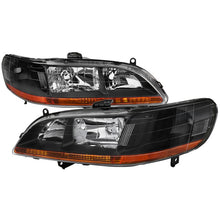Load image into Gallery viewer, Spec-D OEM Replacement Headlights Honda Accord (98-02) Factory Style Crystal Headlights - Chrome with Amber Reflectors - Default Title Alternate Image