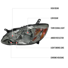 Load image into Gallery viewer, Spec-D OEM Replacement Headlights Toyota Corolla (03-08) Matte Black or Chrome Housing w/ Clear or Smoke Lens - Matte Black (Clear Lens) w/ Amber Protector Alternate Image