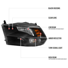 Load image into Gallery viewer, Spec-D Crystal Headlights RAM 1500 (09-18) RAM Classic (19-21) RAM 2500 3500 (10-18) RAM Factory-Style / LED Upgrade Headlights w/ Multiple Variations Alternate Image
