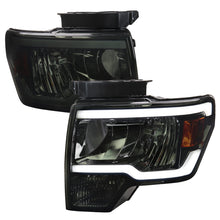 Load image into Gallery viewer, Spec-D Headlights Ford F150 (09-14) Factory Style w/ Tube Bar LED - Black / Chrome - Smoked Alternate Image