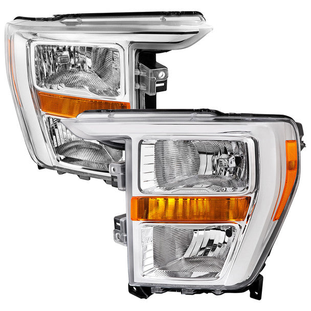 Spec-D Headlights Ford F150 (2021-2023) Factory Style - Black or Chrome Housing w/ Clear or Smoked Lens