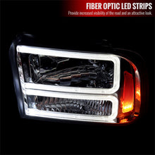 Load image into Gallery viewer, Spec-D Headlights Ford F250 / F350/ F450 / F550 Super Duty (2005-2007) OE Style w/ Dual LED C-Bar - Chrome or Black Alternate Image