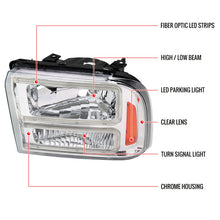 Load image into Gallery viewer, Spec-D Headlights Ford F250 / F350/ F450 / F550 Super Duty (2005-2007) OE Style w/ Dual LED C-Bar - Chrome or Black Alternate Image