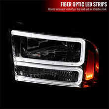Load image into Gallery viewer, Spec-D Headlights Ford F250 / F350/ F450 / F550 Super Duty (2005-2007) OE Style w/ Dual LED C-Bar - Chrome or Black Alternate Image