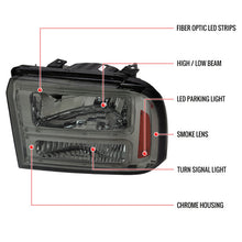 Load image into Gallery viewer, Spec-D Headlights Ford F250 / F350/ F450 / F550 Super Duty (2005-2007) OE Style w/ Dual LED C-Bar - Chrome or Black Alternate Image