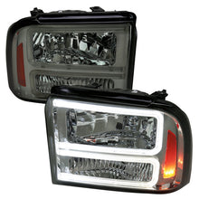 Load image into Gallery viewer, Spec-D Headlights Ford F250 / F350/ F450 / F550 Super Duty (2005-2007) OE Style w/ Dual LED C-Bar - Chrome or Black Alternate Image
