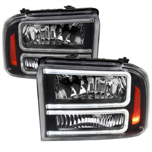 Load image into Gallery viewer, Spec-D Headlights Ford F250 / F350/ F450 / F550 Super Duty (2005-2007) OE Style w/ Dual LED C-Bar - Chrome or Black Alternate Image