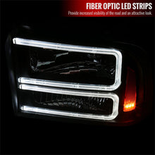 Load image into Gallery viewer, Spec-D Headlights Ford F250 / F350/ F450 / F550 Super Duty (2005-2007) OE Style w/ Dual LED C-Bar - Chrome or Black Alternate Image
