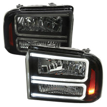 Load image into Gallery viewer, Spec-D Headlights Ford F250 / F350/ F450 / F550 Super Duty (2005-2007) OE Style w/ Dual LED C-Bar - Chrome or Black Alternate Image
