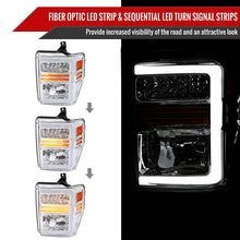 Load image into Gallery viewer, Spec-D Headlights Ford F250 / F350/ F450 / F550 Super Duty (2008-2010) OE Style w/ LED Sequential Signal - Chrome or Black Alternate Image