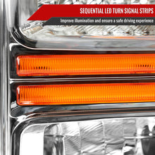 Load image into Gallery viewer, Spec-D Headlights Ford F250 / F350/ F450 / F550 Super Duty (2008-2010) OE Style w/ LED Sequential Signal - Chrome or Black Alternate Image