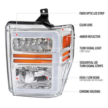 Load image into Gallery viewer, Spec-D Headlights Ford F250 / F350/ F450 / F550 Super Duty (2008-2010) OE Style w/ LED Sequential Signal - Chrome or Black Alternate Image