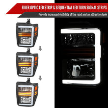 Load image into Gallery viewer, Spec-D Headlights Ford F250 / F350/ F450 / F550 Super Duty (2008-2010) OE Style w/ LED Sequential Signal - Chrome or Black Alternate Image
