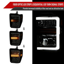 Load image into Gallery viewer, Spec-D Headlights Ford F250 / F350/ F450 / F550 Super Duty (2008-2010) OE Style w/ LED Sequential Signal - Chrome or Black Alternate Image