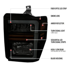 Load image into Gallery viewer, Spec-D Headlights Ford F250 / F350/ F450 / F550 Super Duty (2008-2010) OE Style w/ LED Sequential Signal - Chrome or Black Alternate Image