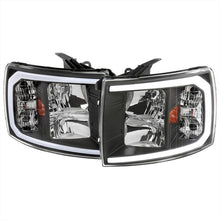 Load image into Gallery viewer, Spec-D Headlights Chevy Silverado 1500 (07-14) OE Style w/ LED C-Bar &amp; Amber Reflector - Chrome or Black Alternate Image