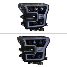 Load image into Gallery viewer, Spec-D Full LED Projector Headlights for Ford F150 (2015-2017) LED DRL Light Bar Black - Clear or Smoked Lens Alternate Image