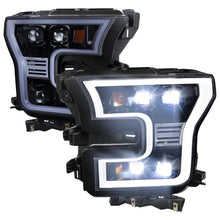 Load image into Gallery viewer, Spec-D Full LED Projector Headlights for Ford F150 (2015-2017) LED DRL Light Bar Black - Clear or Smoked Lens Alternate Image
