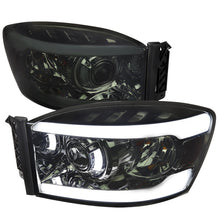 Load image into Gallery viewer, Spec-D Projector Headlights Dodge RAM 1500 / 2500 / 3500 (2006-2009) LED Bar - Black or Chrome - Chrome / Smoke Alternate Image