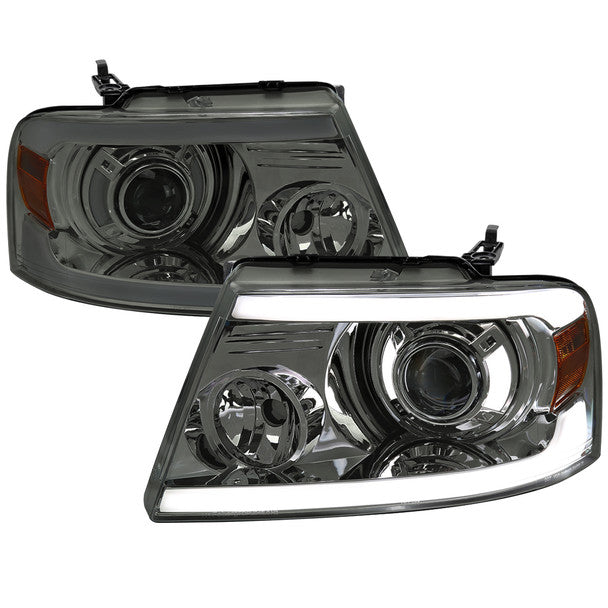 Spec-D Projector Headlights Ford F150 (04-08) LED Bar or LED Tube - Black or Chrome