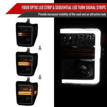 Load image into Gallery viewer, Spec-D Projector Headlights Ford F250 F350 F450 (08-09-10) LED C-Bar - Black / Smoke / Chrome - Black Housing / Clear Lens Alternate Image