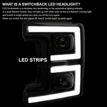 Load image into Gallery viewer, Spec-D Projector Headlights Ford F250 F350 F450 (2017-2019) Dual C Bar Style &amp; Sequential LED Turn Signal - Black / White / Clear - Matte Black / Clear Lens Alternate Image