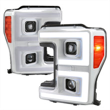 Load image into Gallery viewer, Spec-D Projector Headlights Ford F250 F350 F450 (2017-2019) Dual C Bar Style &amp; Sequential LED Turn Signal - Black / White / Clear - White / Clear Lens Alternate Image
