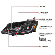 Load image into Gallery viewer, Spec-D Projector Headlights Chevy Malibu (2019-2024) Switchback w/ Sequential LED Turn Signals Alternate Image